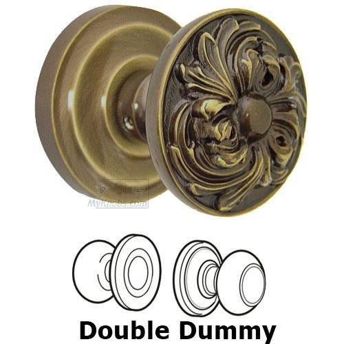 Double Dummy Set Ornate Flower Knob with Radial Rosette in Shaded Bronze Lacquered