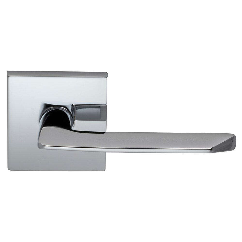 Privacy Slim Lever with Square Rose in Polished Chrome