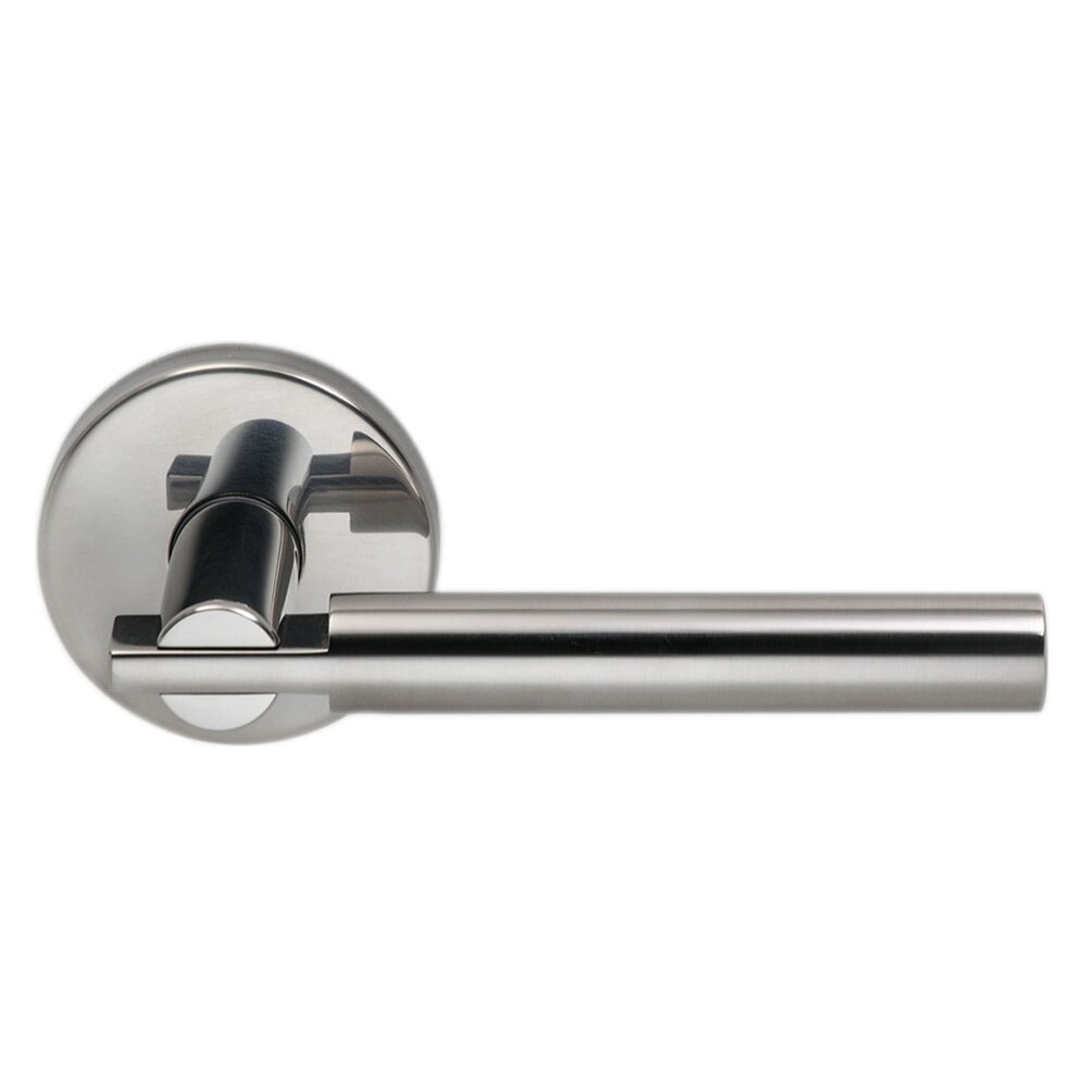 Privacy Vegas Right Handed Lever with Plain Rosette in Polished Stainless Steel