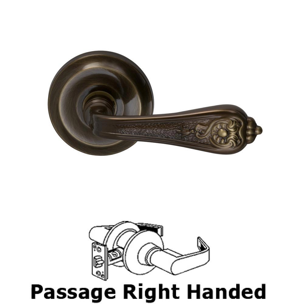 Passage Crested Right Handed Lever with Radial Rosette in Shaded Bronze Lacquered