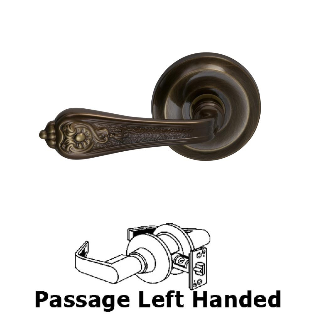 Passage Crested Left Handed Lever with Radial Rosette in Shaded Bronze Lacquered