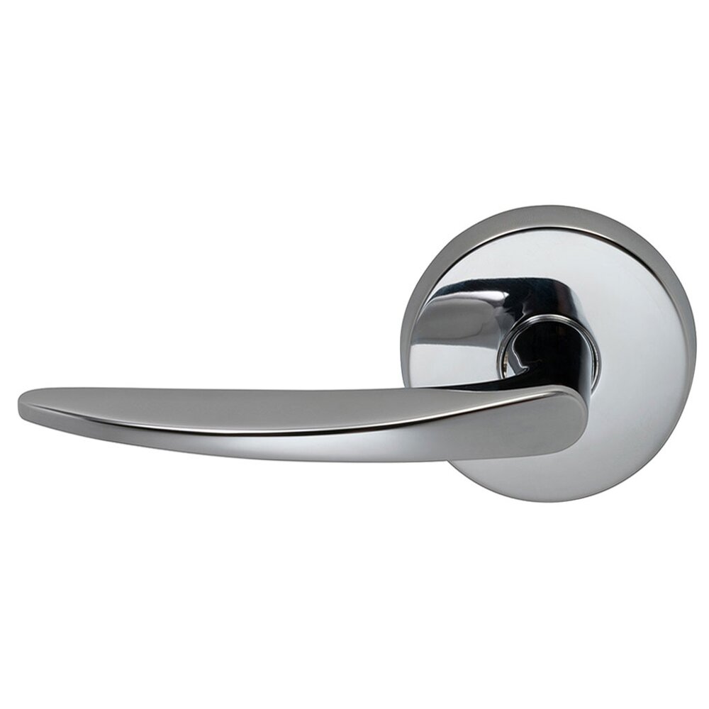 Left Handed Single Dummy Tapered Lever with Round Rose in Polished Chrome
