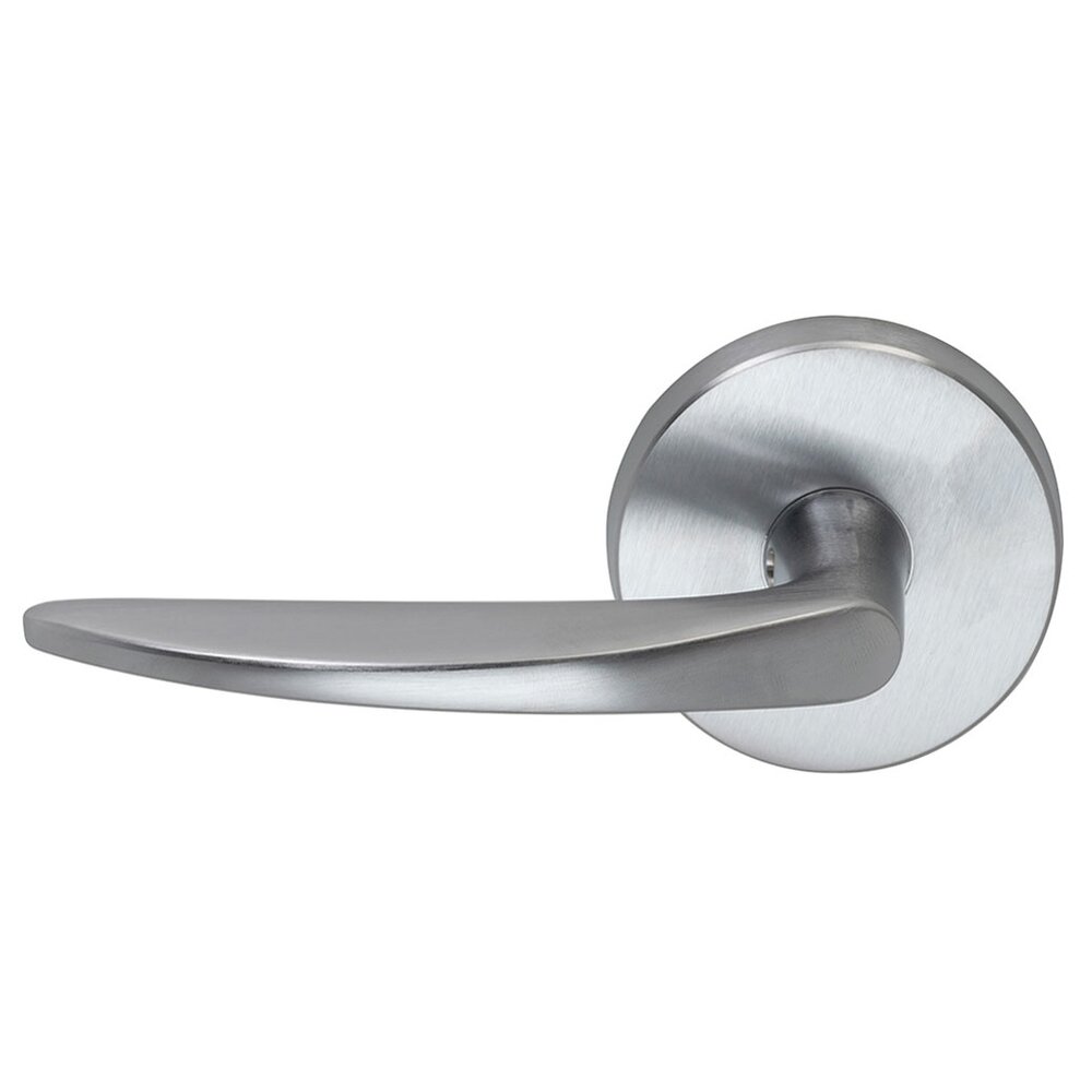 Left Handed Single Dummy Tapered Lever with Round Rose in Satin Chrome
