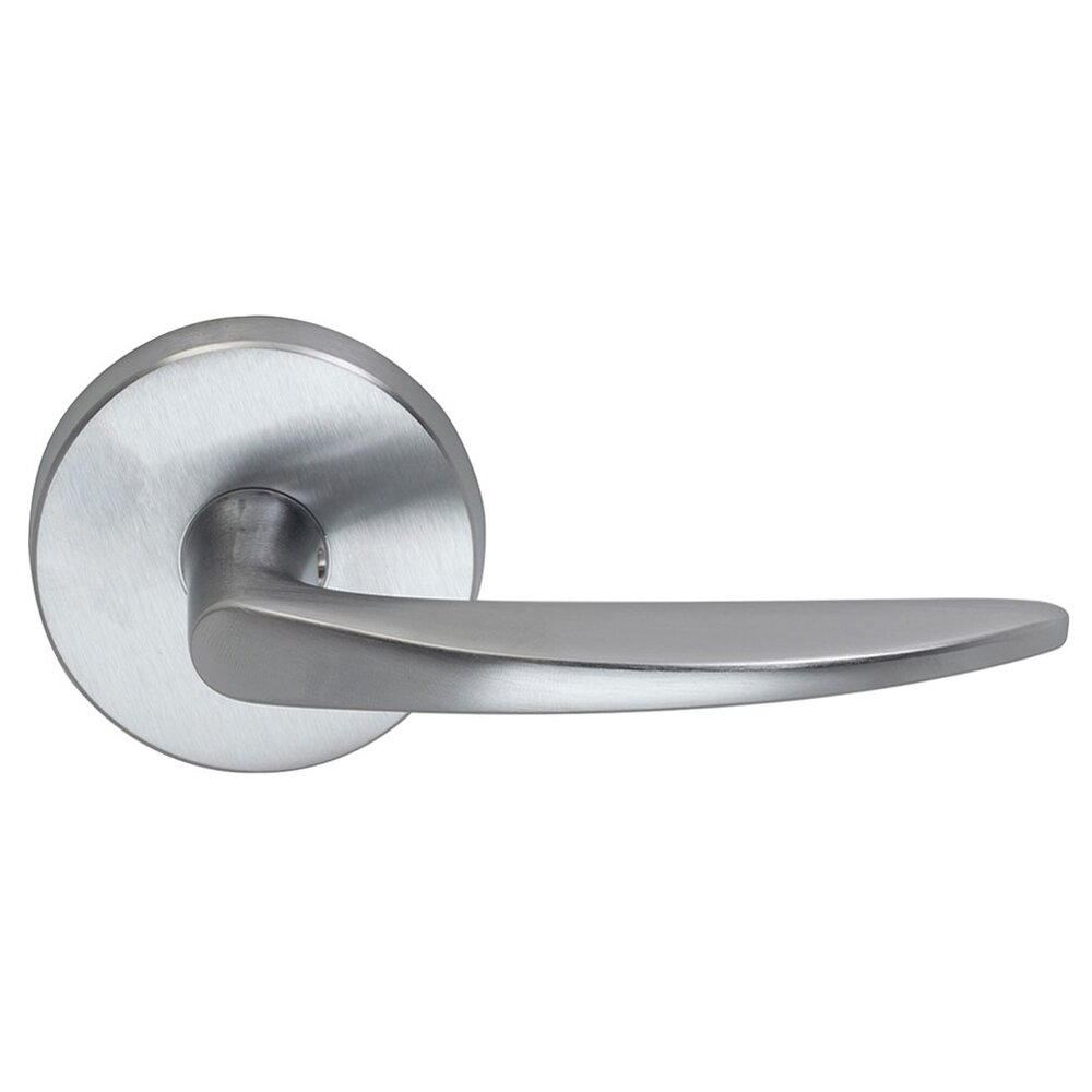 Passage Tapered Lever with Round Rose in Satin Chrome