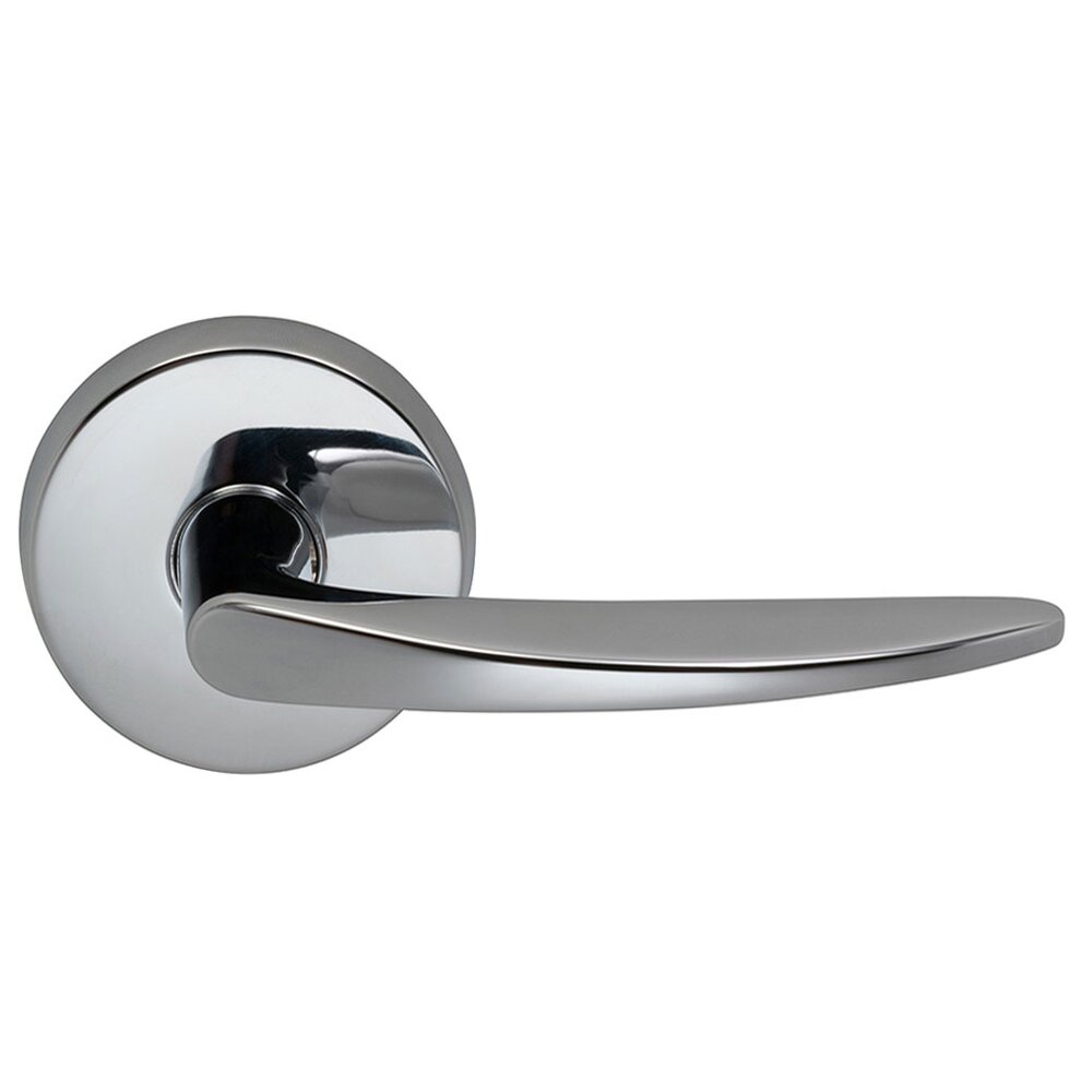 Right Handed Single Dummy Tapered Lever with Round Rose in Polished Chrome