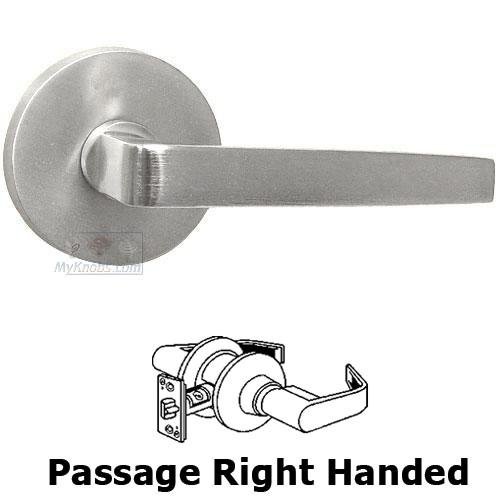 Passage Chicago Right Handed Lever with Plain Rosette in Max Steel