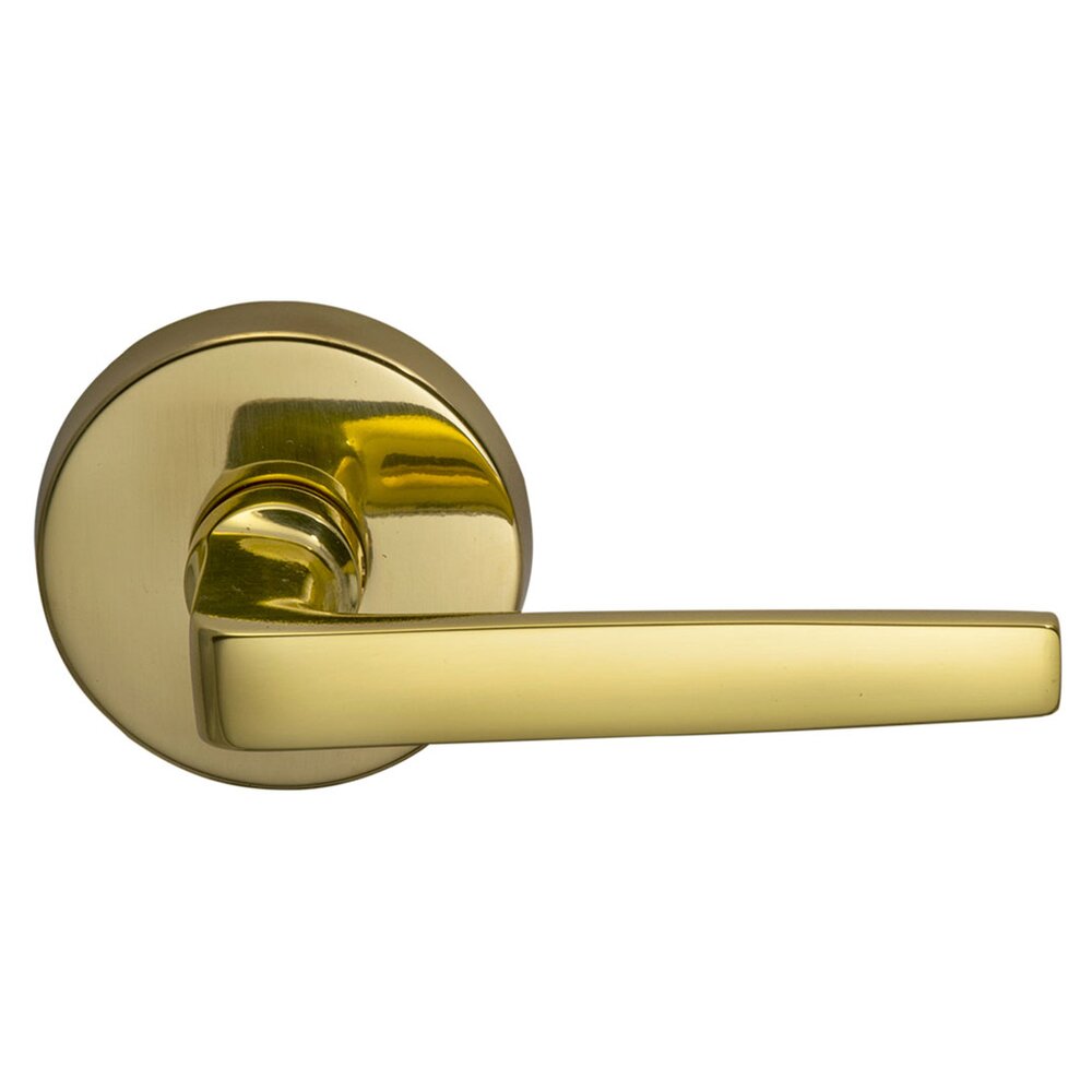 Single Dummy Chicago Right Handed Lever with Plain Rosette in Polished Brass Lacquered