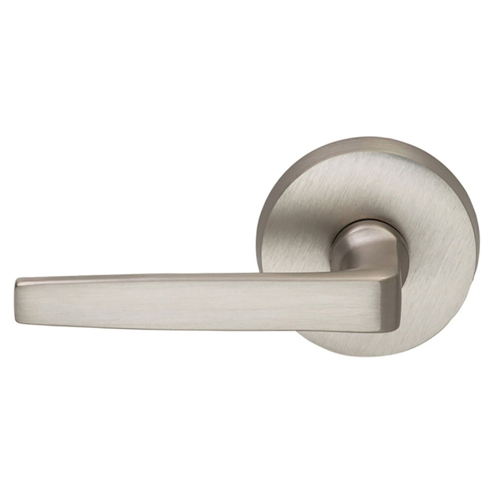 Passage Chicago Left Handed Lever with Plain Rosette in Satin Nickel Lacquered