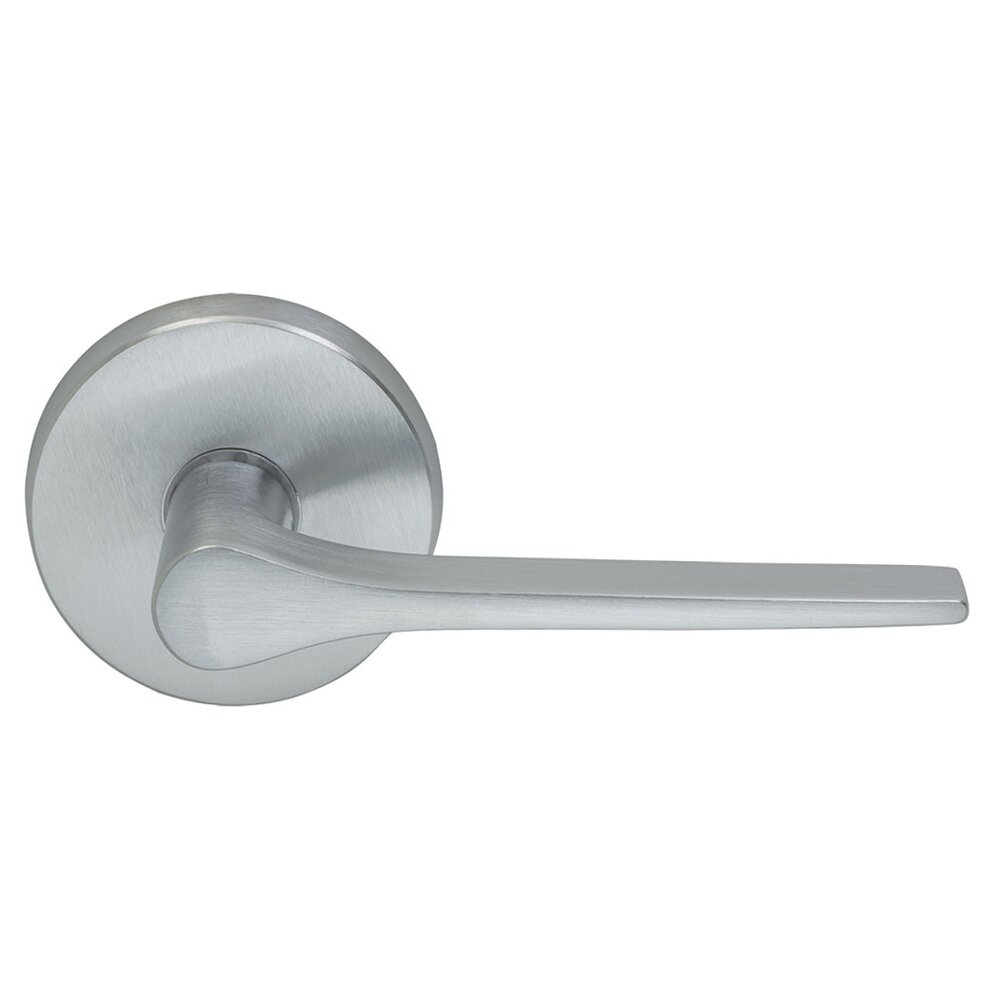 Passage Thin Taper Right Handed Lever with Plain Rosette in Satin Chrome