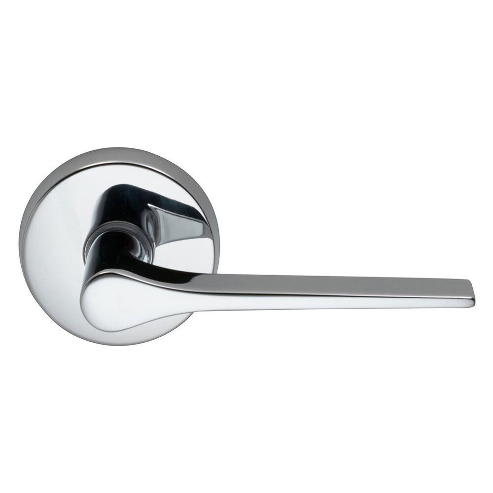 Privacy Thin Taper Right Handed Lever with Plain Rosette in Polished Chrome