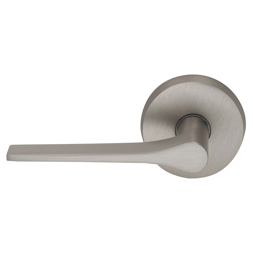 Double Dummy Thin Taper Left Handed Lever with Plain Rosette in Satin Nickel Lacquered