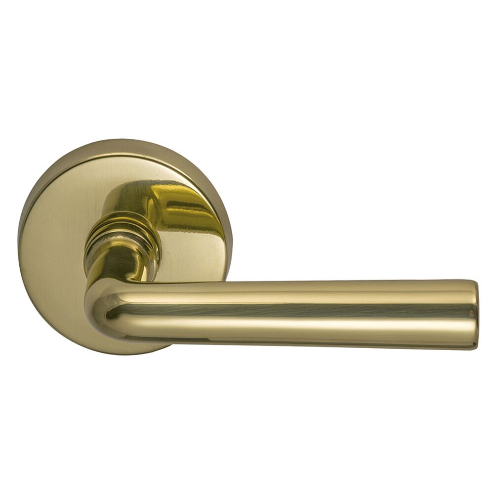 Privacy Soho Right Handed Lever with Plain Rosette in Polished Brass Lacquered