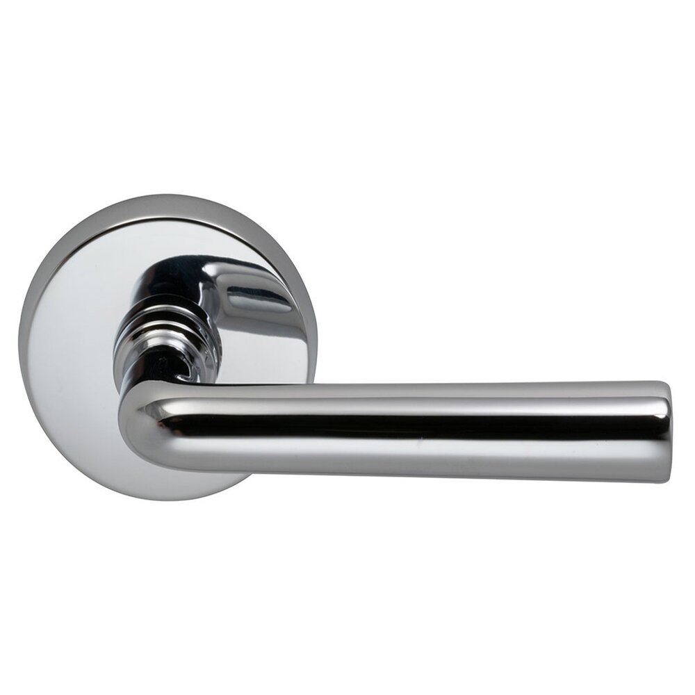 Privacy Soho Right Handed Lever with Plain Rosette in Polished Chrome