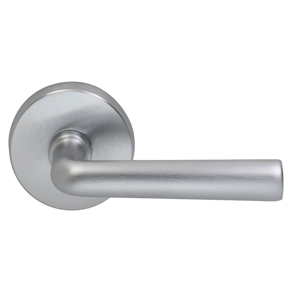 Privacy Soho Right Handed Lever with Plain Rosette in Satin Chrome