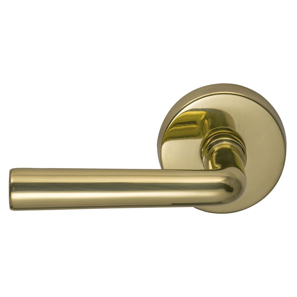 Passage Soho Left Handed Lever with Plain Rosette in Polished Brass Lacquered