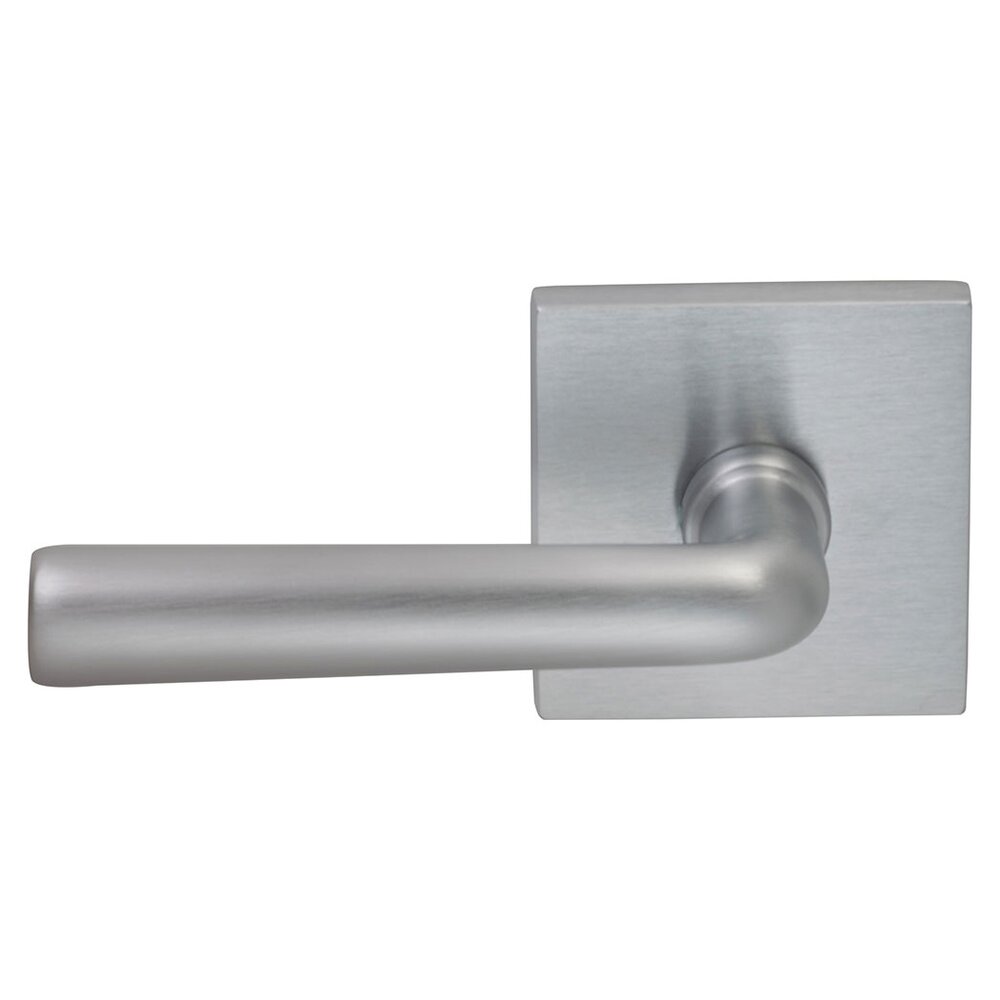 Double Dummy Soho Left Handed Lever with Square Rosette in Satin Chrome