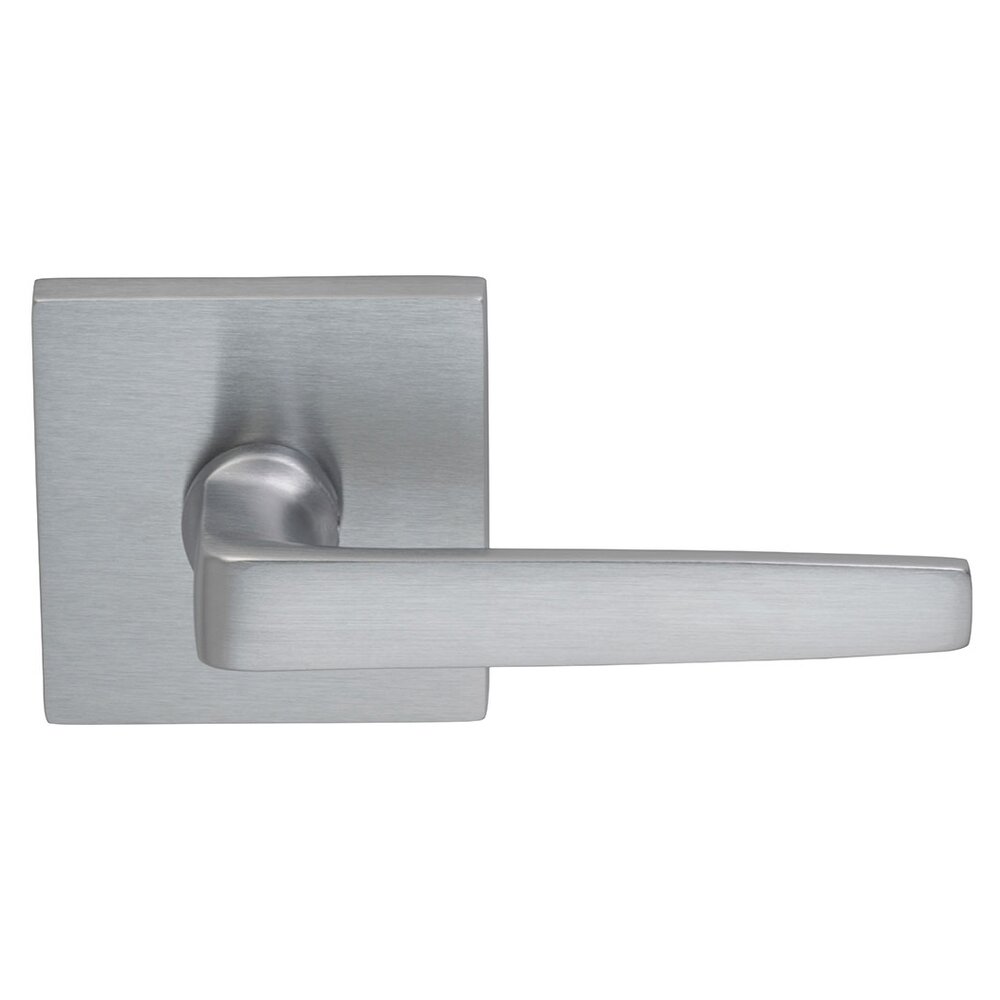 Double Dummy Chicago Right Handed Lever with Square Rosette in Satin Chrome