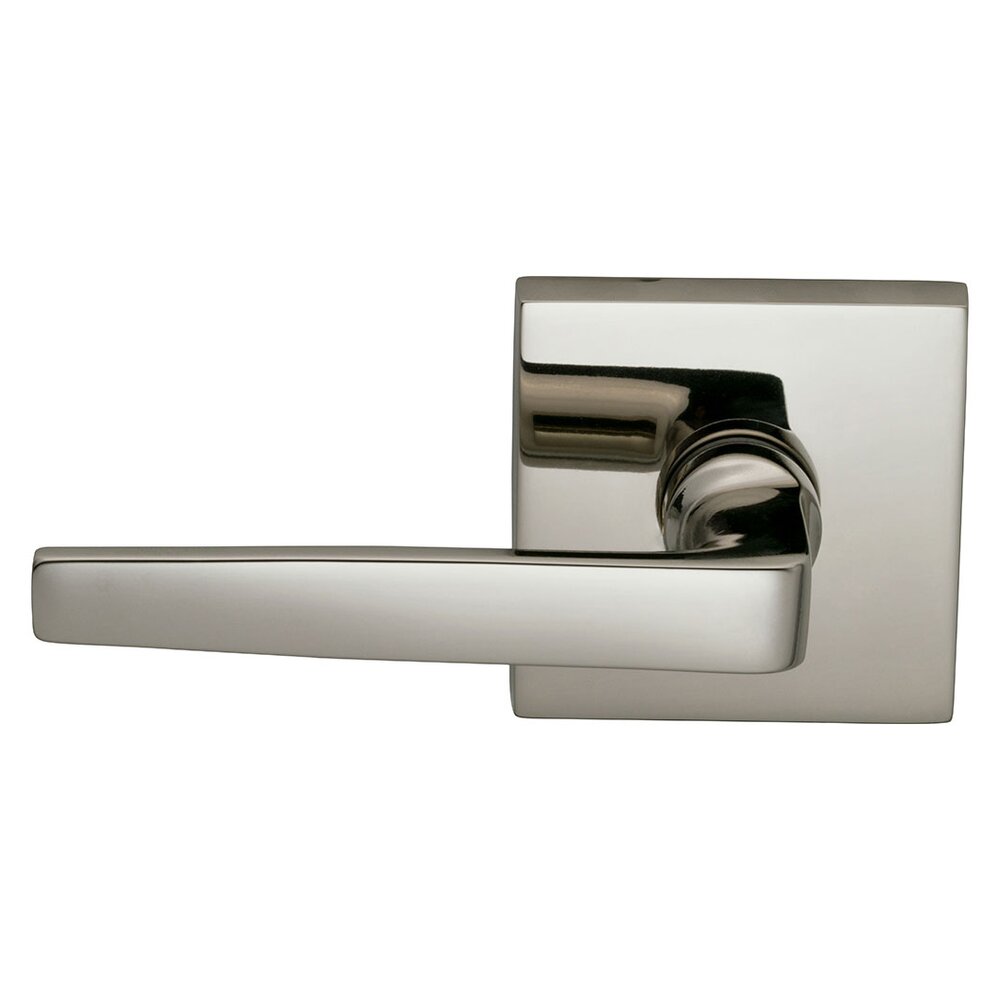 Passage Chicago Left Handed Lever with Square Rosette in Polished Nickel Lacquered