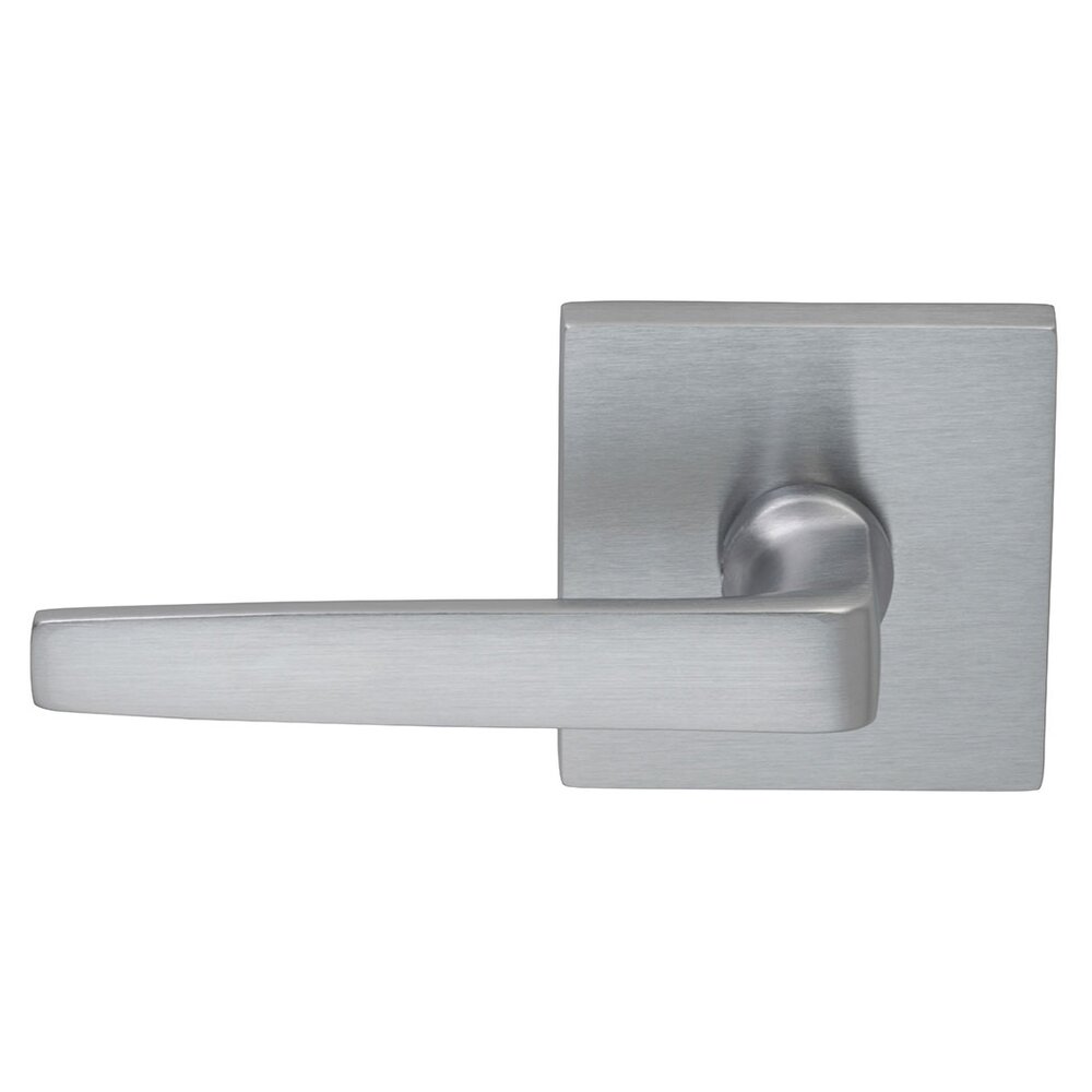 Passage Chicago Left Handed Lever with Square Rosette in Satin Chrome