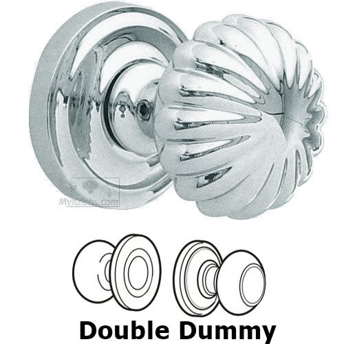 Double Dummy Set Classic 2 3/8" Melon Knob with Radial Rosette in Polished Chrome