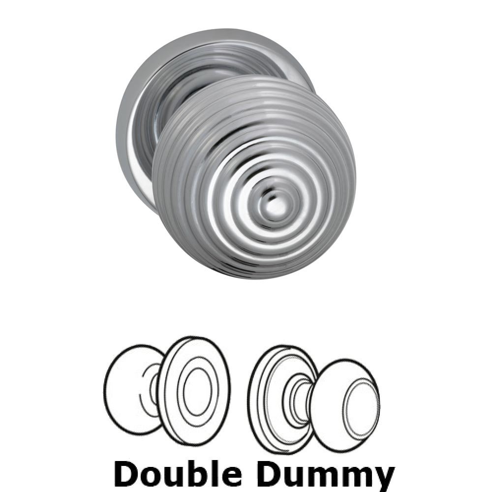 Double Dummy Set Modern 2 3/8" Astro Knob with Plain Rosette in Polished Chrome