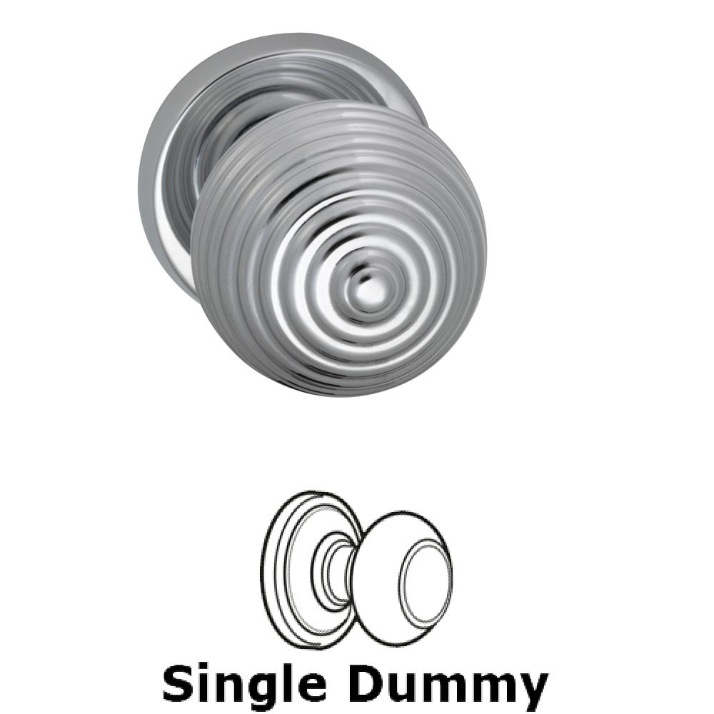Single Dummy Modern 2 3/8" Astro Knob with Plain Rosette in Polished Chrome