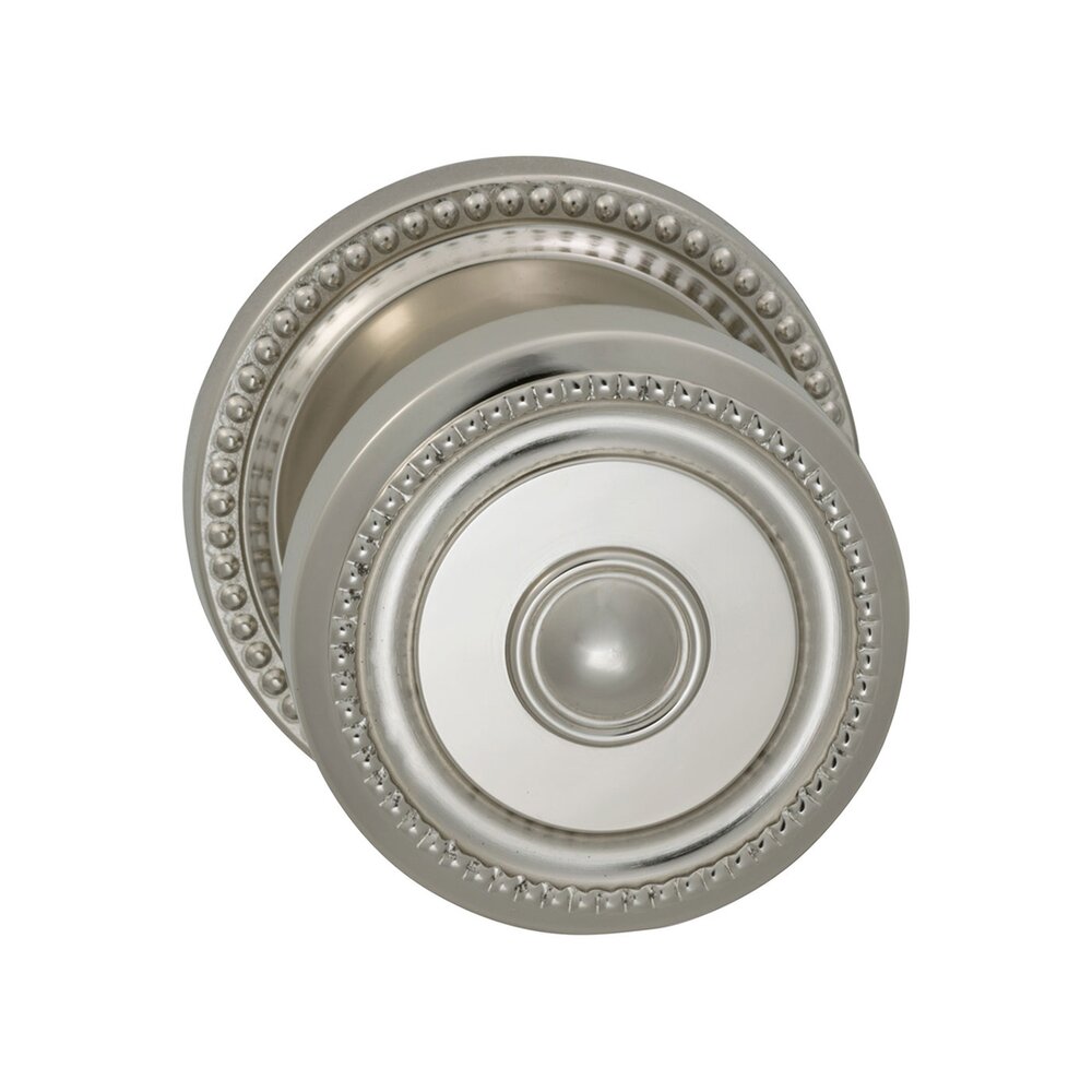 Privacy Traditions Beaded Knob with Beaded Rosette in Polished Nickel Lacquered