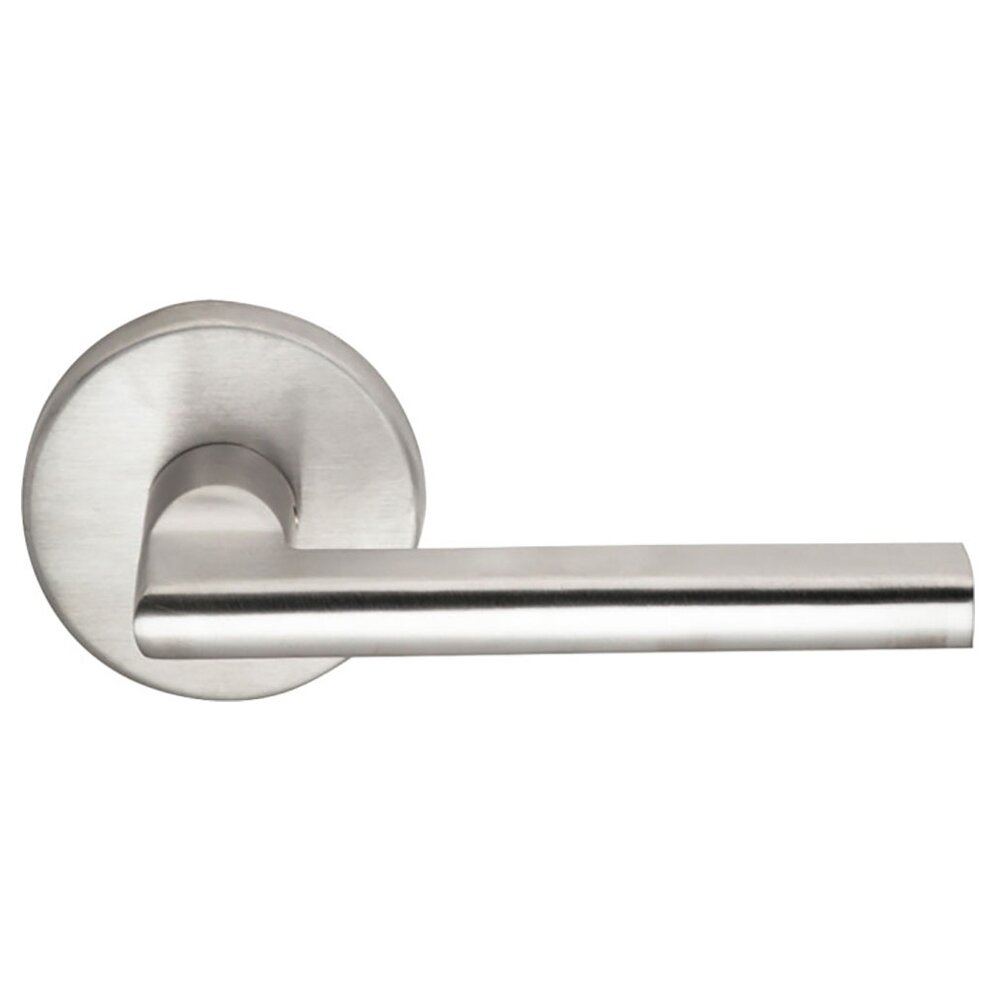 Passage Contempo Right Handed Lever with Plain Rosette in Brushed Stainless Steel