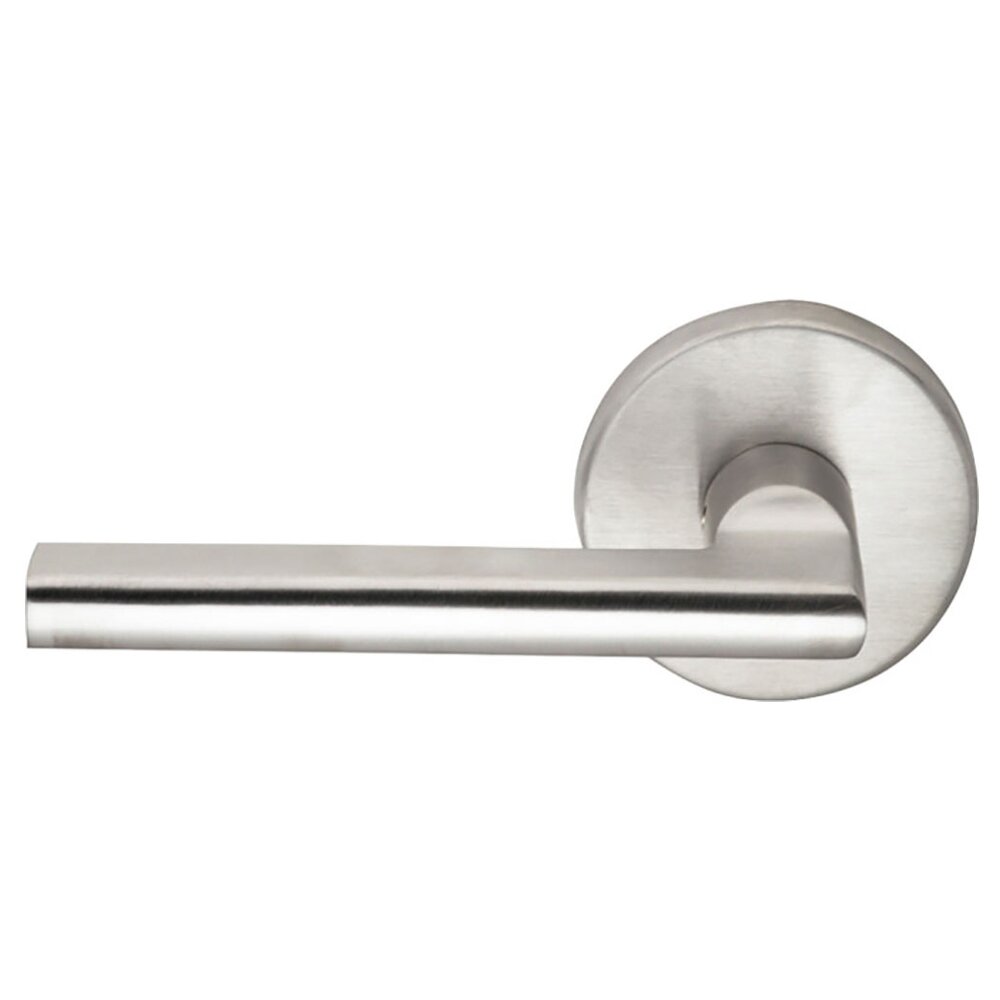 Double Dummy Contempo Left Handed Lever with Plain Rosette in Brushed Stainless Steel