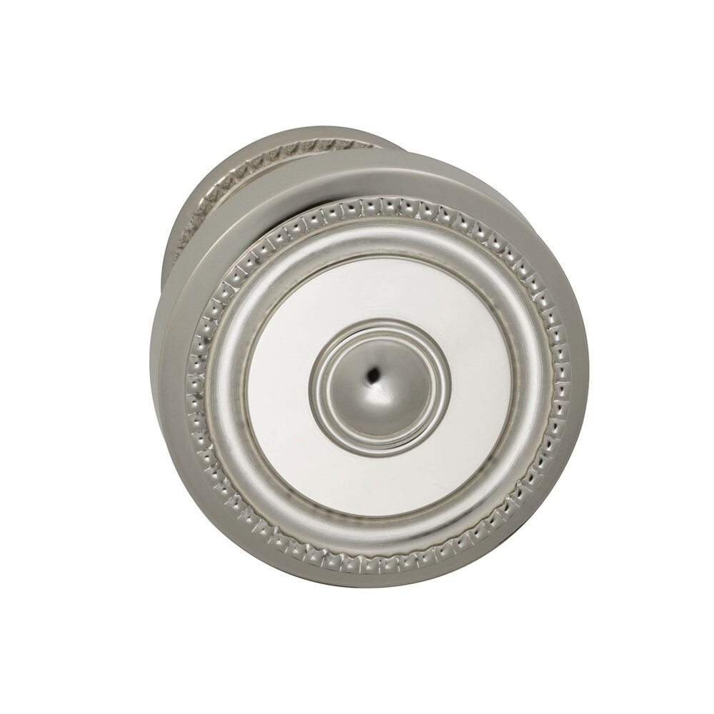 Single Dummy Traditions Beaded Door Knob with Small Beaded Rosette in Polished Nickel Lacquered