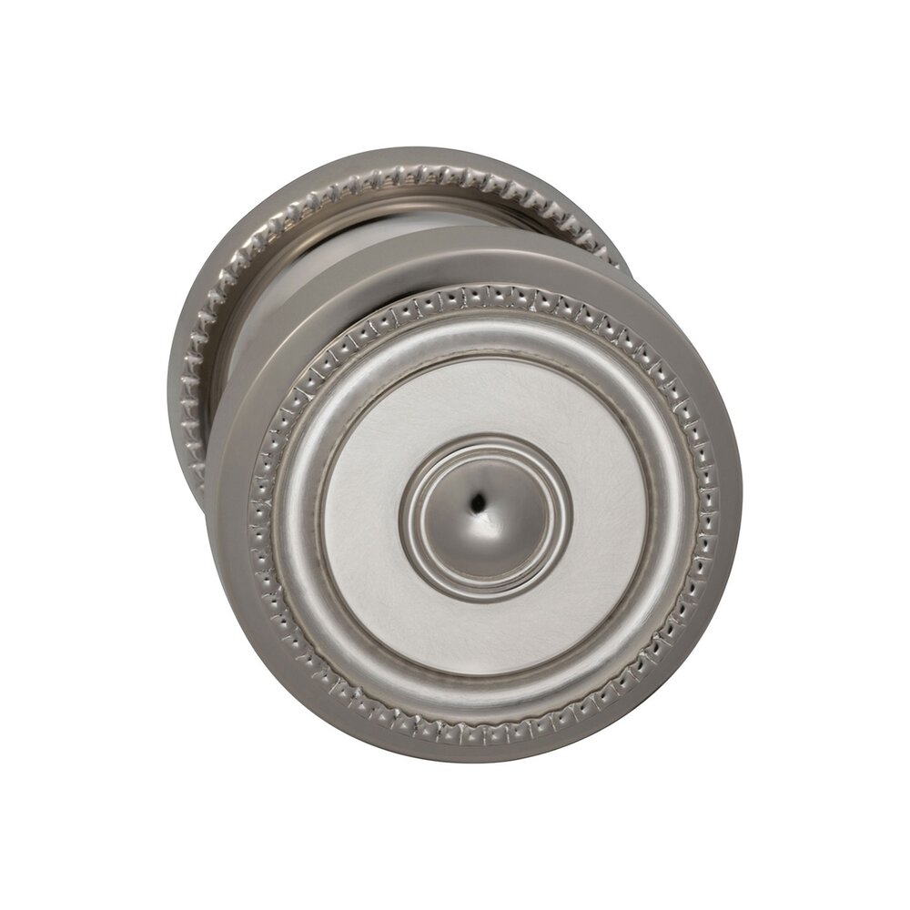 Passage Traditions Beaded Door Knob with Medium Beaded Rosette in Polished Nickel Lacquered