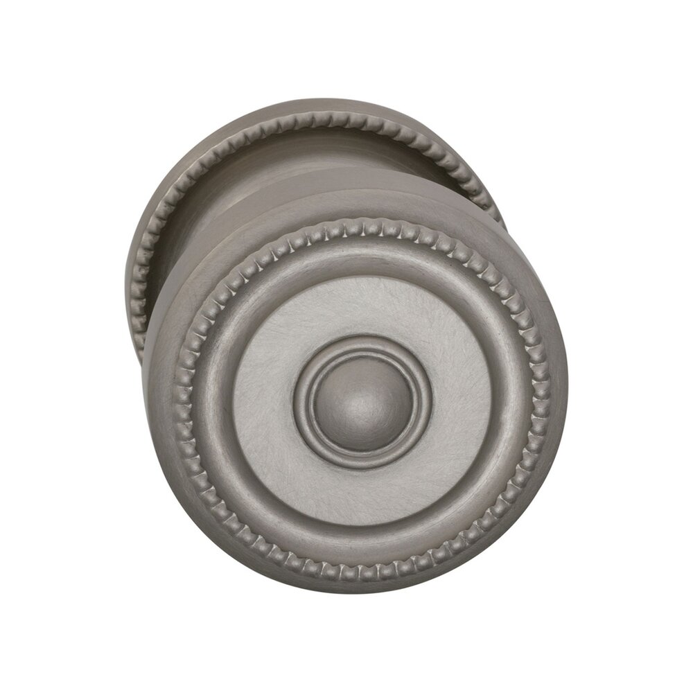 Passage Traditions Beaded Door Knob with Medium Beaded Rosette in Satin Nickel Lacquered