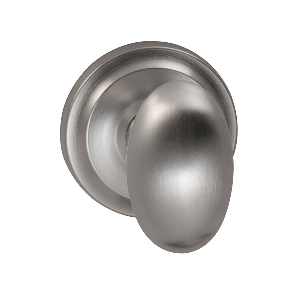 Double Dummy Set Classic Egg Knob with Radial Rosette in Satin Chrome