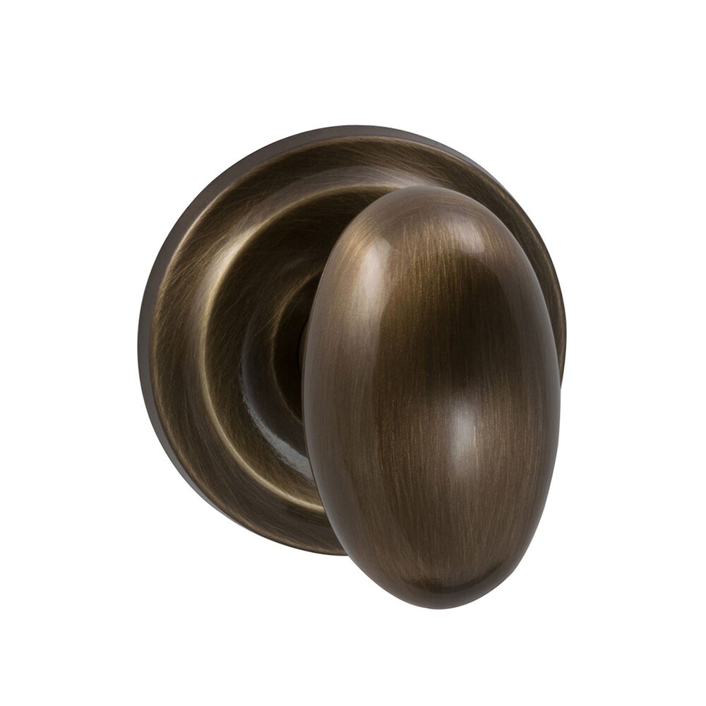 Double Dummy Set Classic Egg Knob with Radial Rosette in Shaded Bronze Lacquered