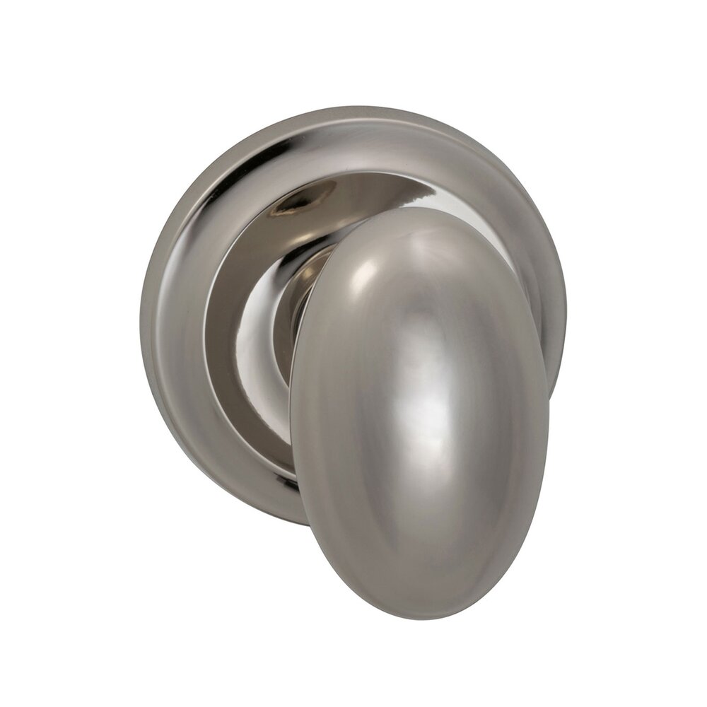 Privacy Latchset Classic Egg Knob with Radial Rosette in Polished Nickel Lacquered