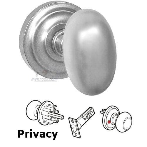 Privacy Latchset Classic Egg Knob with Radial Rosette in Max Steel