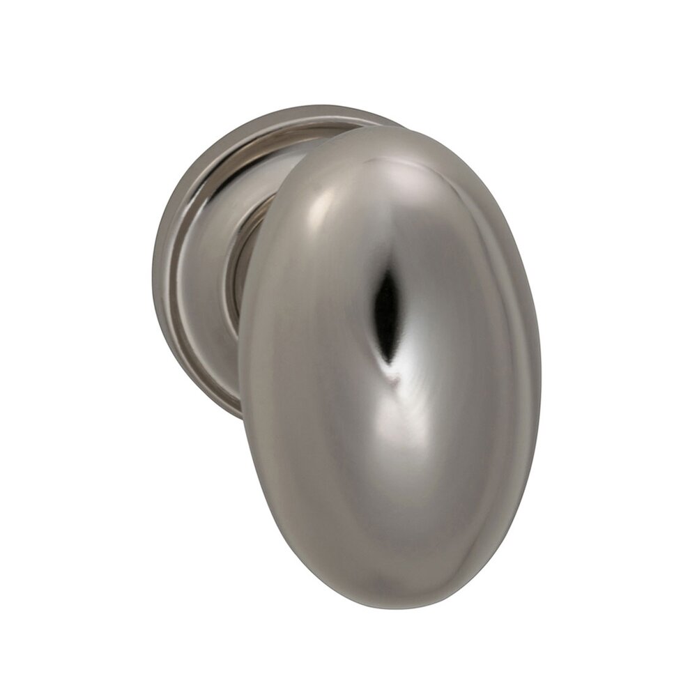 Passage Traditions Classic Egg Door Knob with Small Radial Rosette in Polished Nickel Lacquered