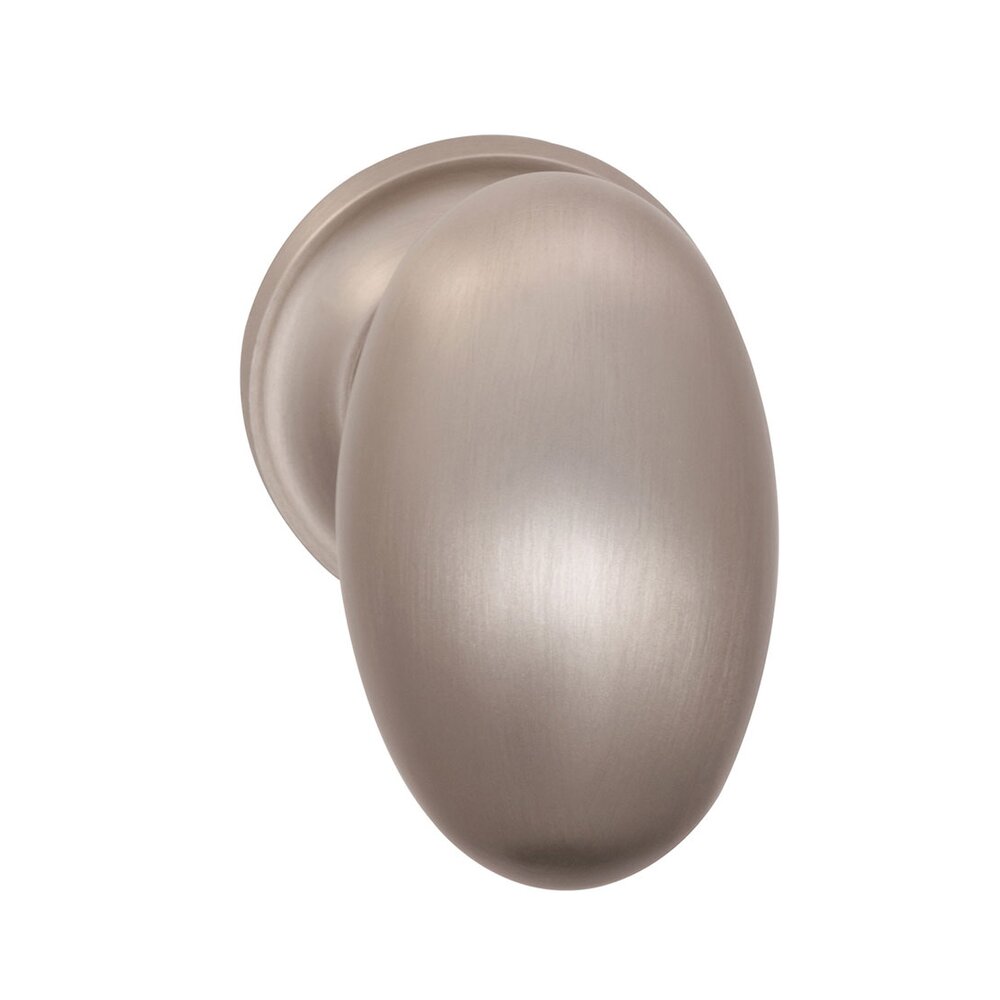 Passage Traditions Classic Egg Door Knob with Small Radial Rosette in Satin Nickel Lacquered