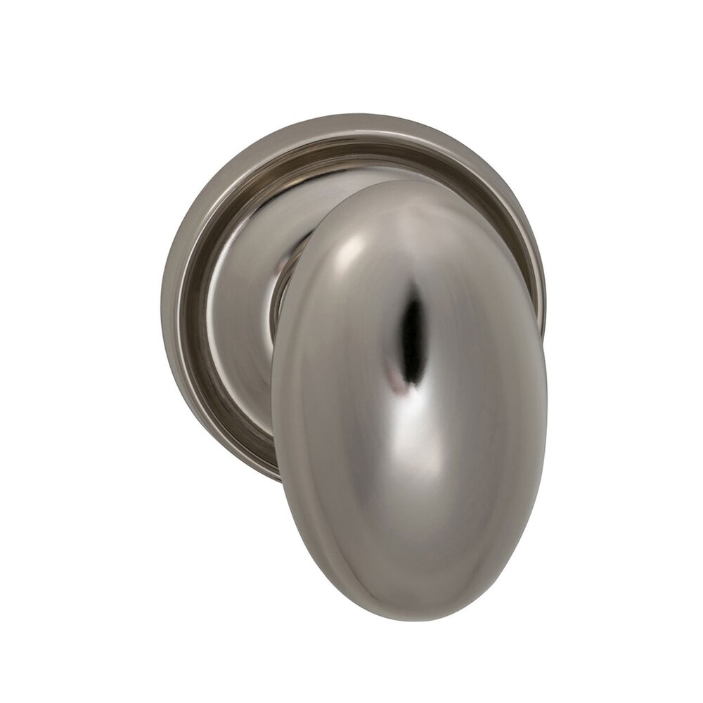 Passage Traditions Classic Egg Door Knob with Medium Radial Rosette in Polished Nickel Lacquered