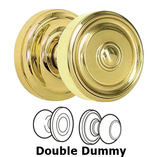 Double Dummy Set Classic Ridge Knob with Radial Rosette in Polished Brass Lacquered