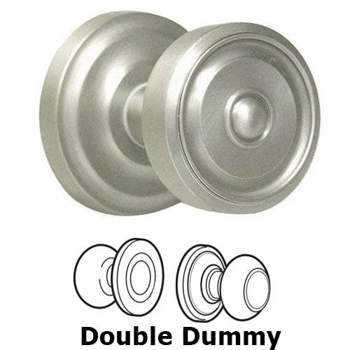 Double Dummy Set Classic Ridge Knob with Radial Rosette in Satin Nickel Lacquered