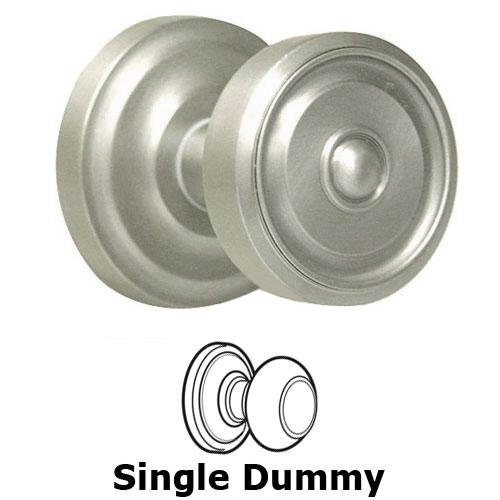 Single Dummy Classic Ridge Knob with Radial Rosette in Satin Nickel Lacquered
