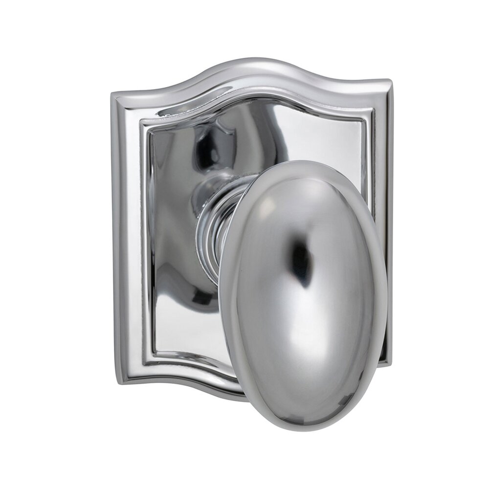Single Dummy Egg Knob with Arch Rose in Polished Chrome