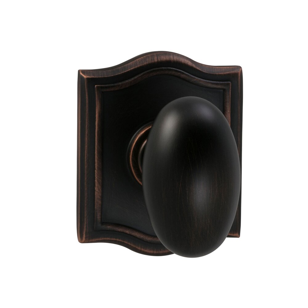 Single Dummy Egg Knob with Arch Rose in Tuscan Bronze