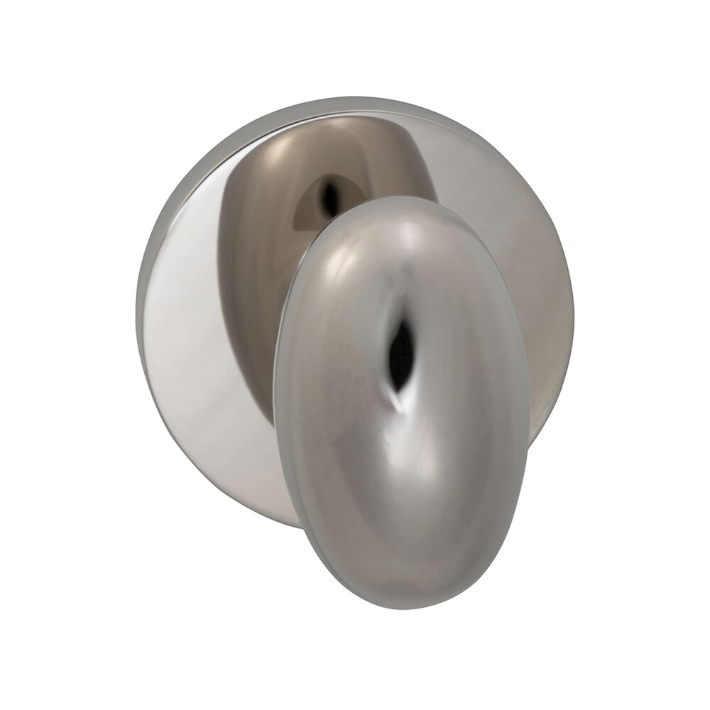 Double Dummy Egg Knob with Modern Rose in Polished Nickel Lacquered