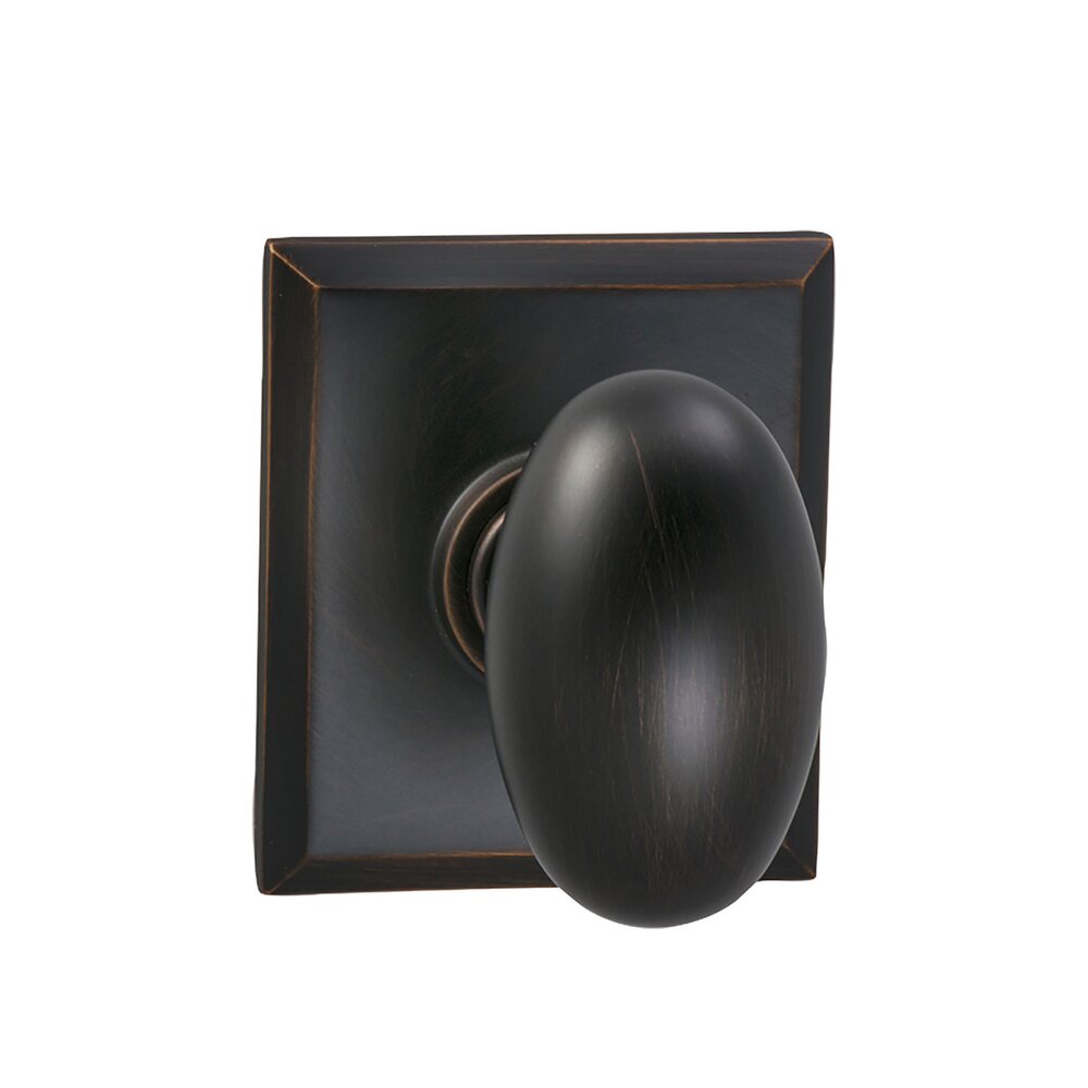 Single Dummy Egg Knob with Rectangle Rose in Tuscan Bronze