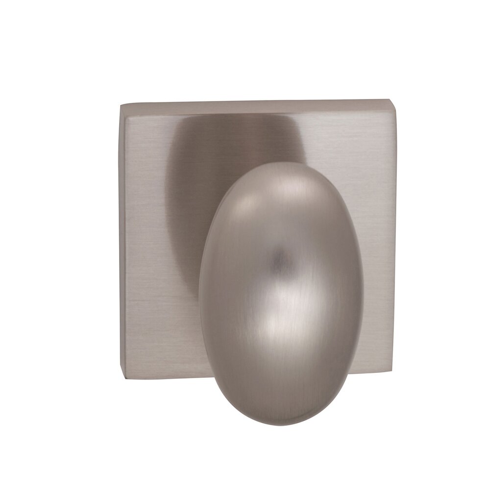 Double Dummy Egg Knob with Square Rose in Satin Nickel Lacquered Plated, Lacquered