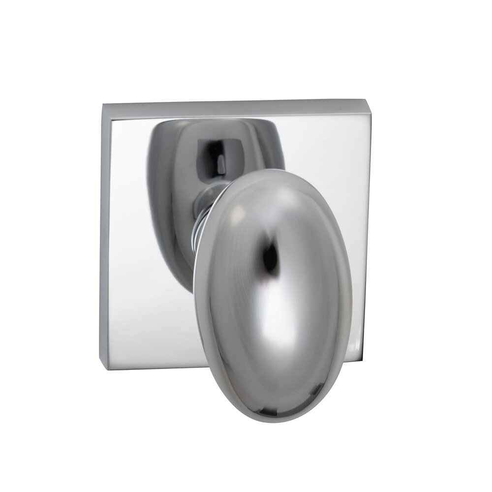 Single Dummy Egg Knob with Square Rose in Polished Chrome Plated