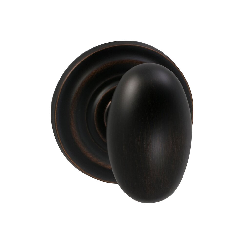 Double Dummy Egg Knob with Traditional Rose in Tuscan Bronze