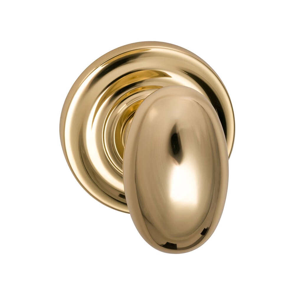 Single Dummy Egg Knob with Traditional Rose in Polished Brass Lacquered